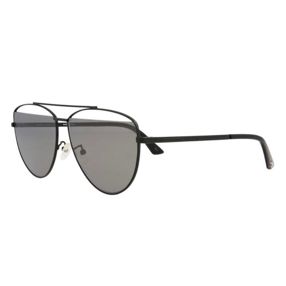 McQ Alexander McQueen Black & Gray Core Aviator Sunglasses UV 61mm Lens